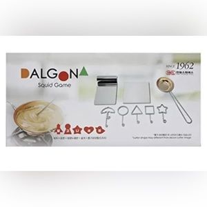Dalgona Squid Game Sugar Candy Stainless Copper Plate Making set 9 pieces
